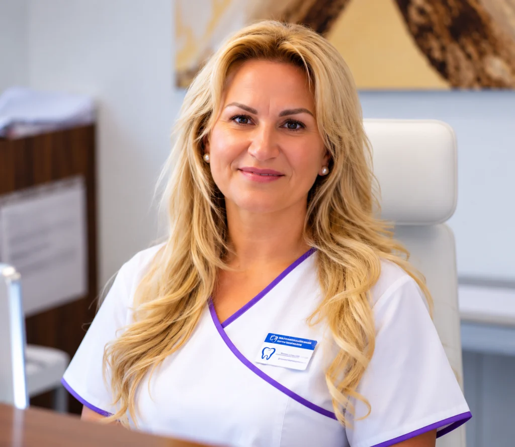 Farije Mihail, Empfang und Office Management, am Empfang der Praxis